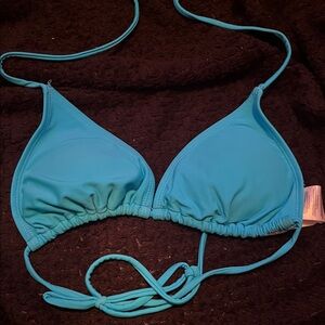 Blue Triangle Bikini Top